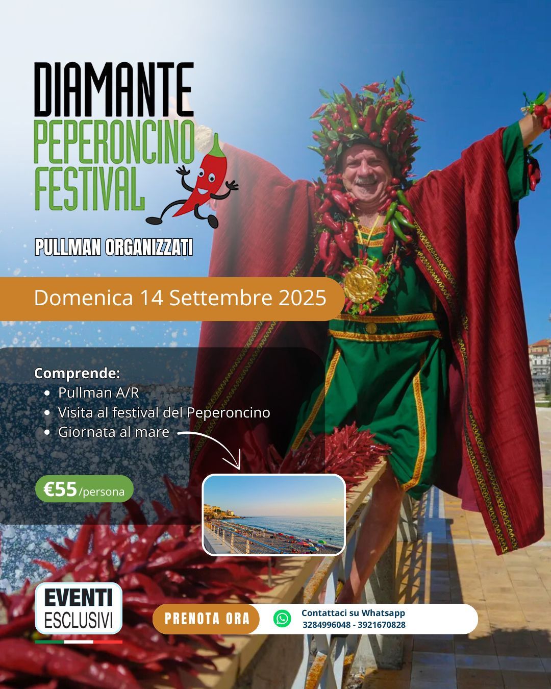 Festival del Peperoncino 🌶️ (Diamante) &quot;Domenica 14 Settembre 2025&quot; Pullman Organizzati ☀️