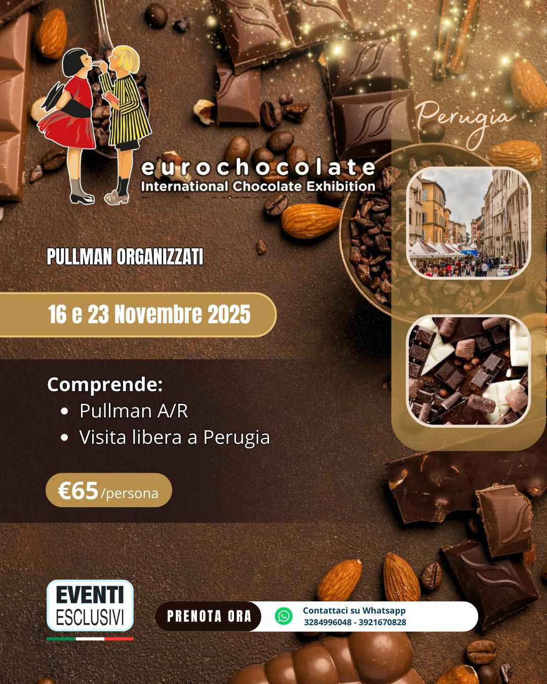 Eurochocolate Perugia &quot;Domenica 16&amp;23 Novembre 2025&quot; Pullman Organizzati