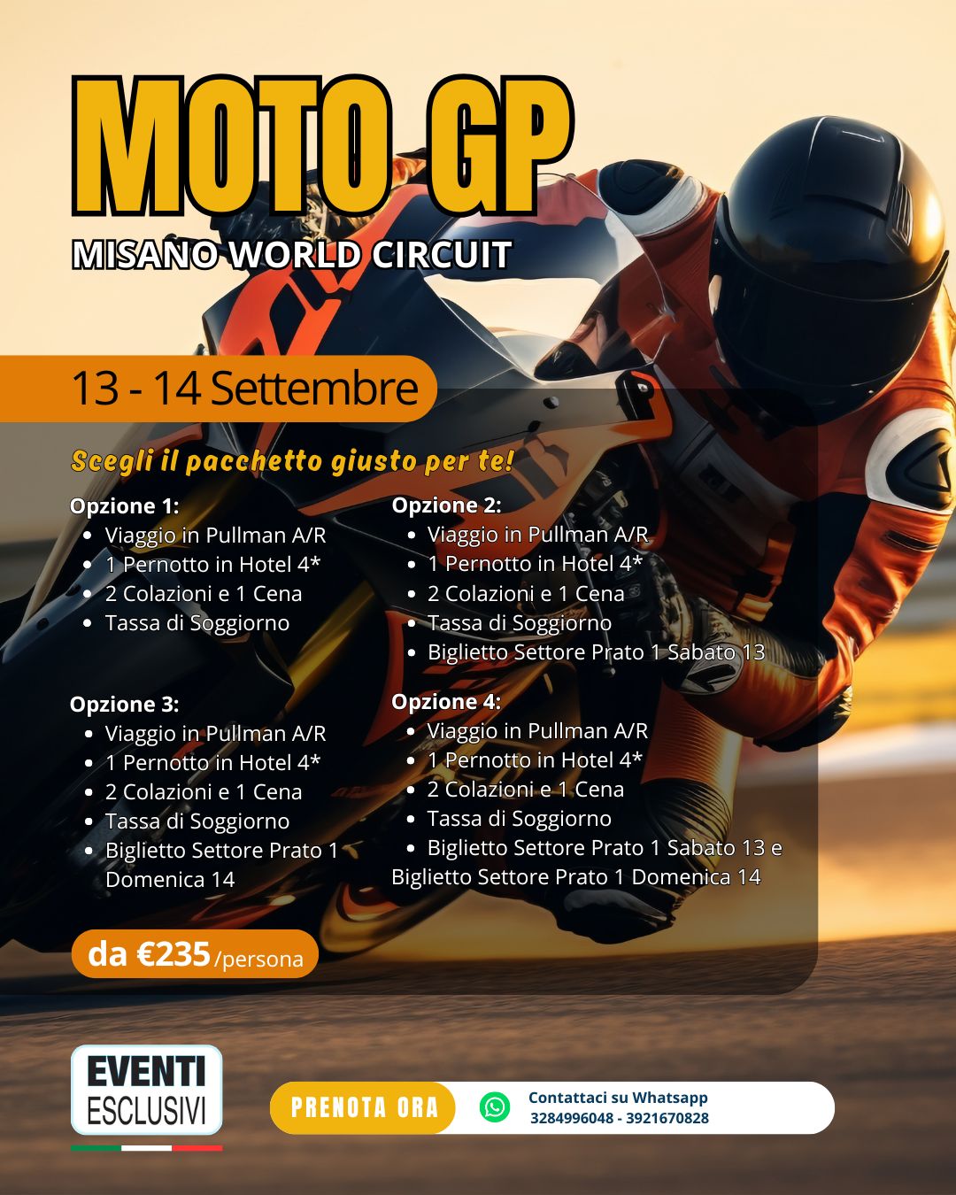 MOTOGP 🏍️ &quot;13&amp;14 Settembre 2025&quot; 🚌 Pullman Organizzati