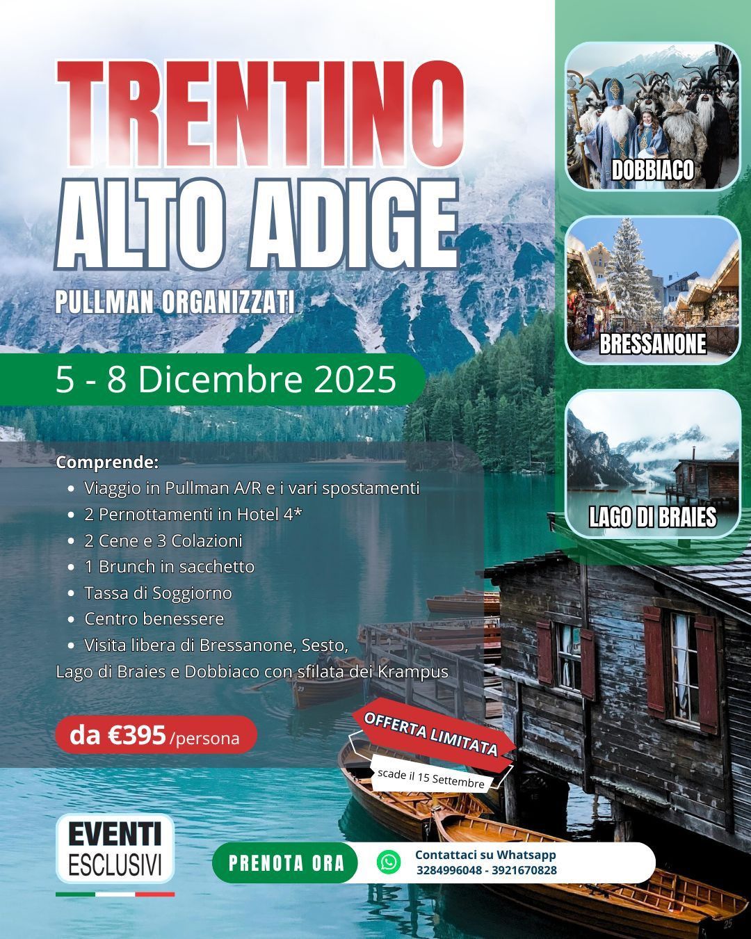 Mercatini di Natale in Trentino &quot;dal 5 al 8 Dicembre 2025&quot; Pullman Organizzati
