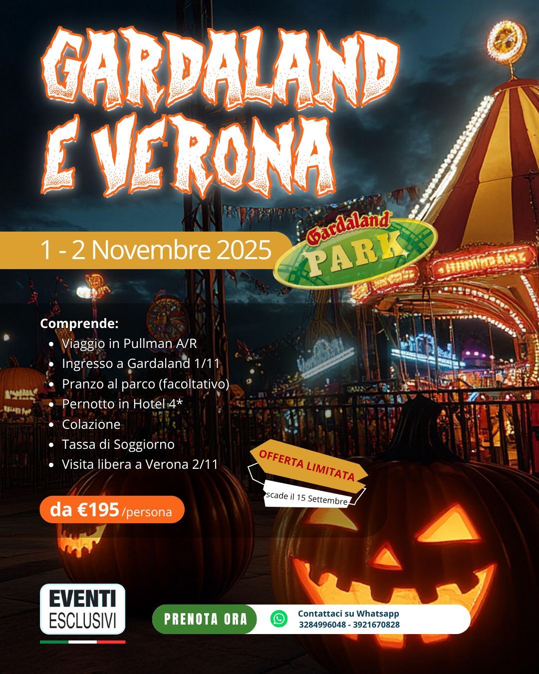 HALLOWEEN A GARDALAND 🎃👻 &quot;31 Ottobre - 1&amp;2 Novembre 2025&quot; Pullman Organizzati