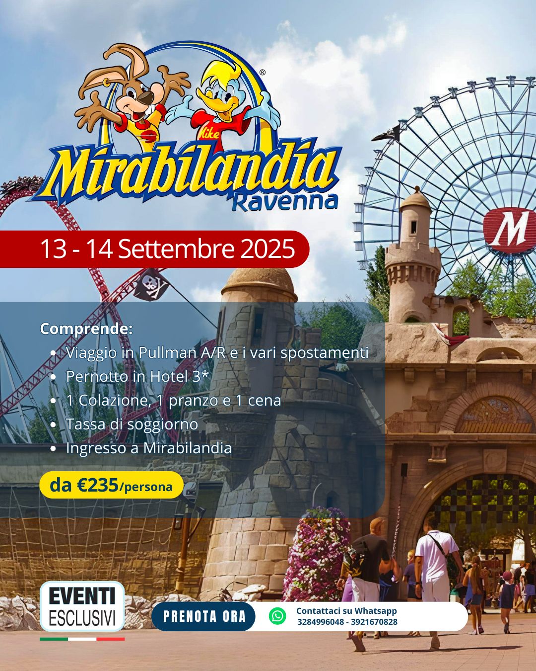 Mirabilandia 🎢 &quot;13&amp;14 Settembre 2025&quot; 🚌 Pullman Organizzati