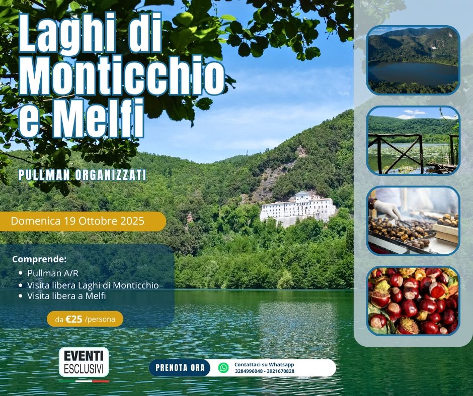 Laghi di Monticchio &amp; Sagra della Varola a Melfi 🌰 &quot;Domenica 19 Ottobre 2025&quot; Pullman Organizzati