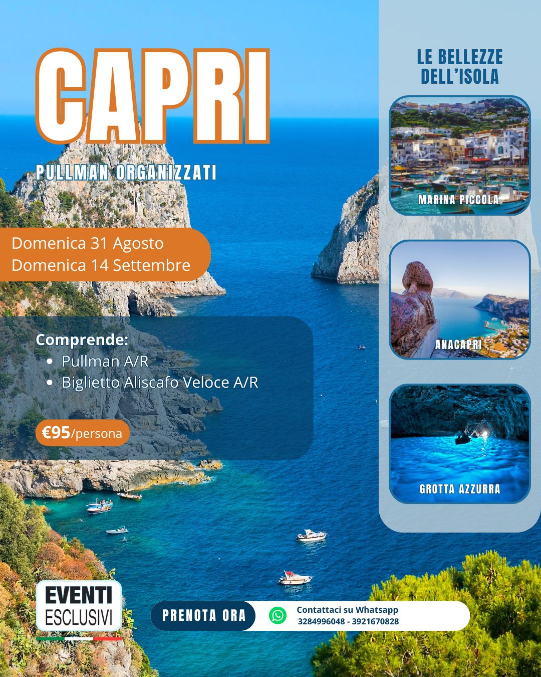 Isola di Capri 🏝️ &quot;Domenica  24&amp;31 Agosto - Domenica 14 Settembre 2025&quot; 🚌 Pullman Organizzati