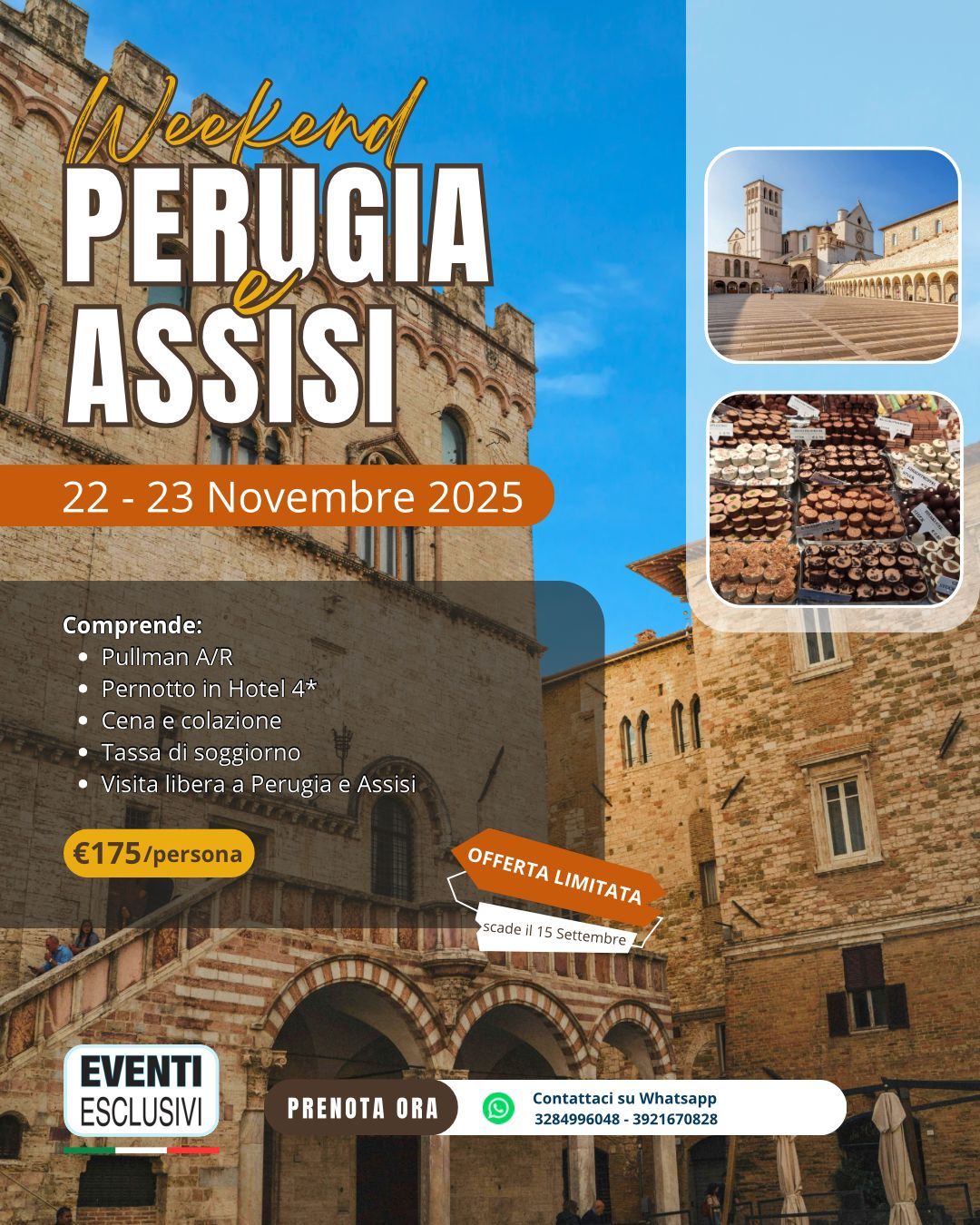 Week-end Perugia e Assisi &quot;22-23 Novembre 2025&quot; Pullman Organizzati
