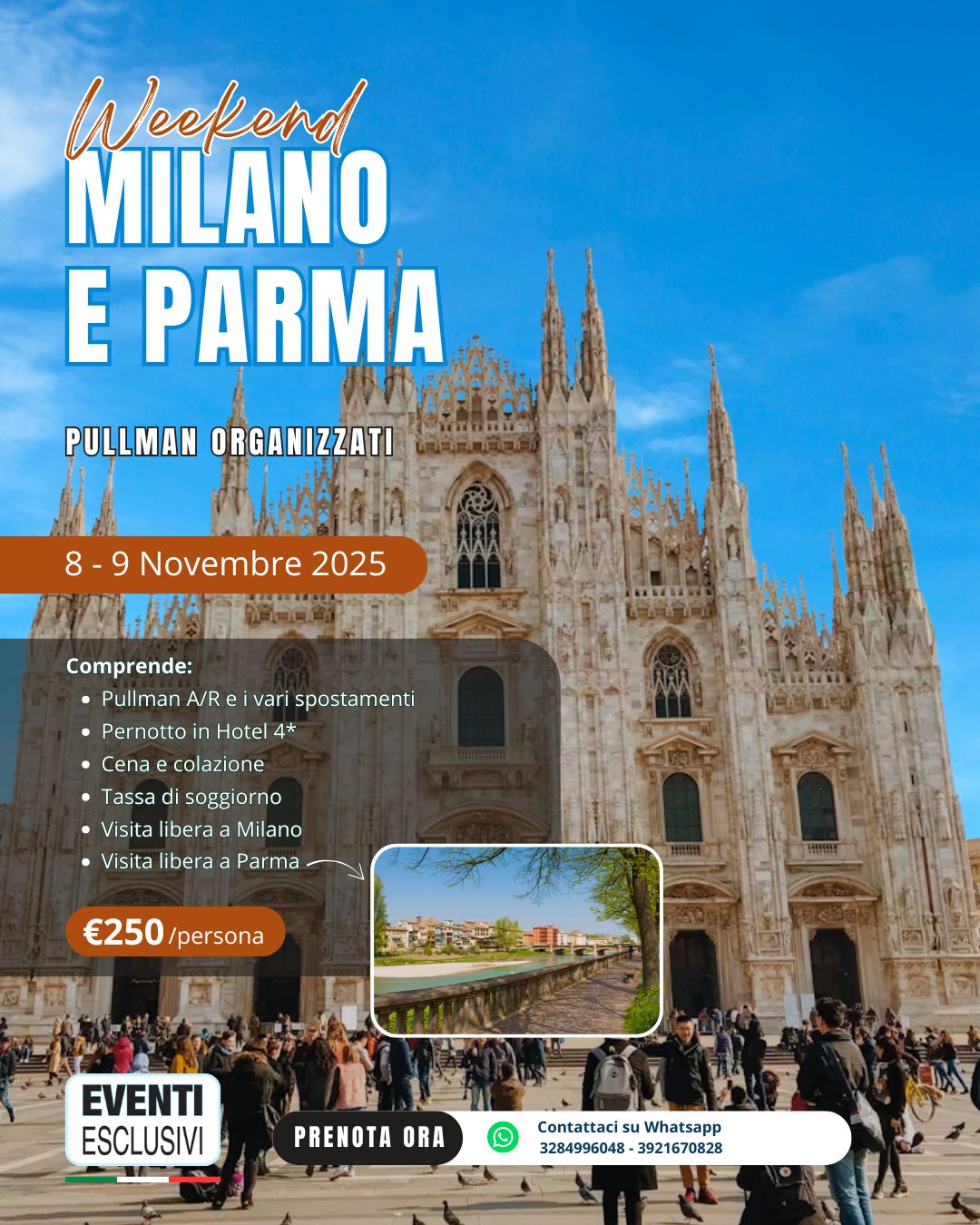 Weekend Milano e Parma ⛪ 8-9 Novembre 2025 &quot;Pullman Organizzati&quot; 🚌