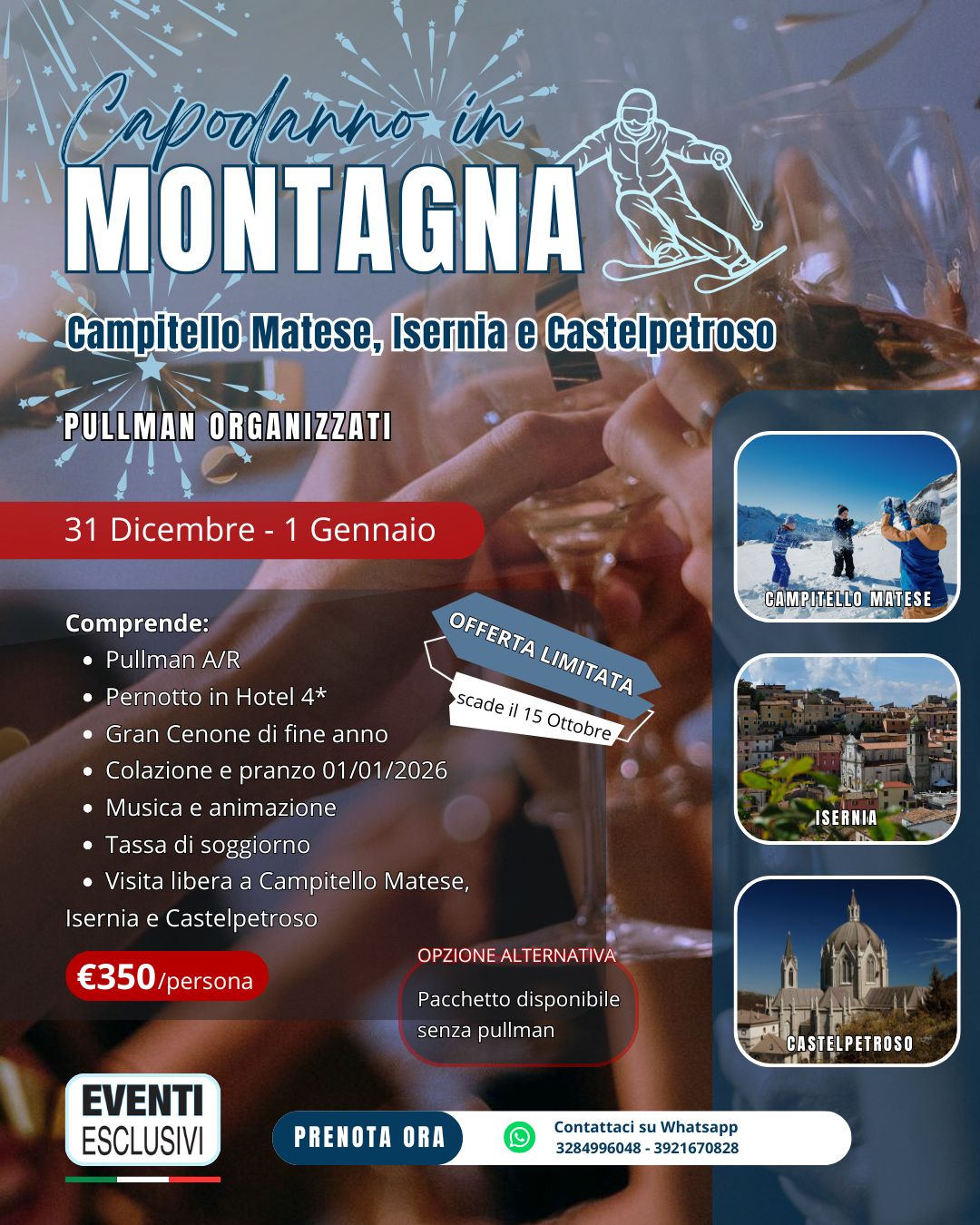 Capodanno a Campitello Matese ✨ &quot;31 Dicembre &amp; 1 Gennaio 2026&quot; 🚌 Pullman Organizzati