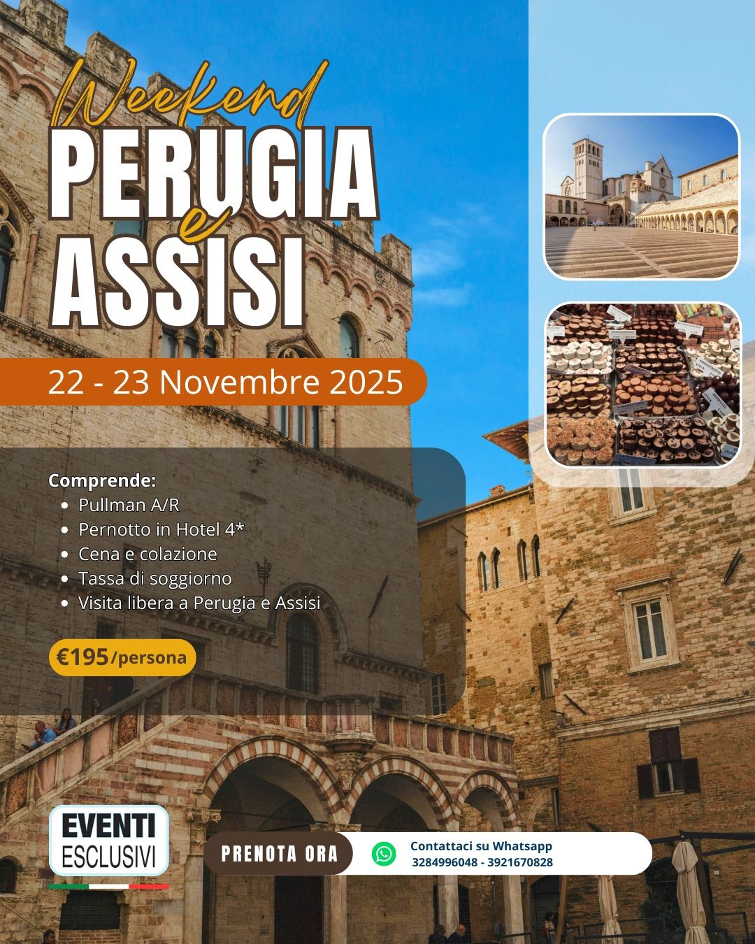 Week-end Perugia e Assisi &quot;22-23 Novembre 2025&quot; Pullman Organizzati