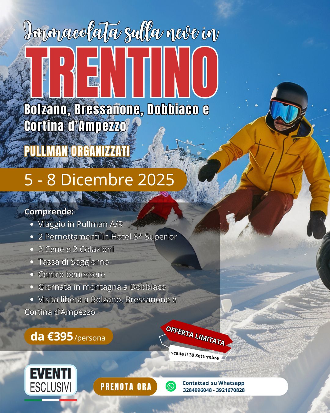 Immacolata sulla Neve in Trentino &quot;Dal 5 al 8 Dicembre 2025&quot; Bus Organizzati 🚌