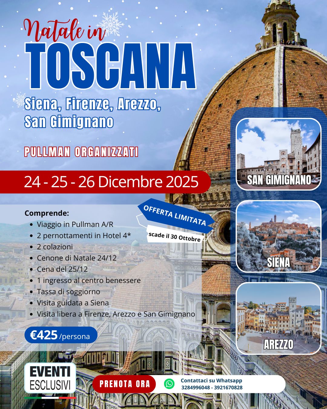 Natale nel Cuore della Toscana ✨ &quot;Dal 24 al 26 Dicembre 2025&quot; 🚌 Pullman Organizzati