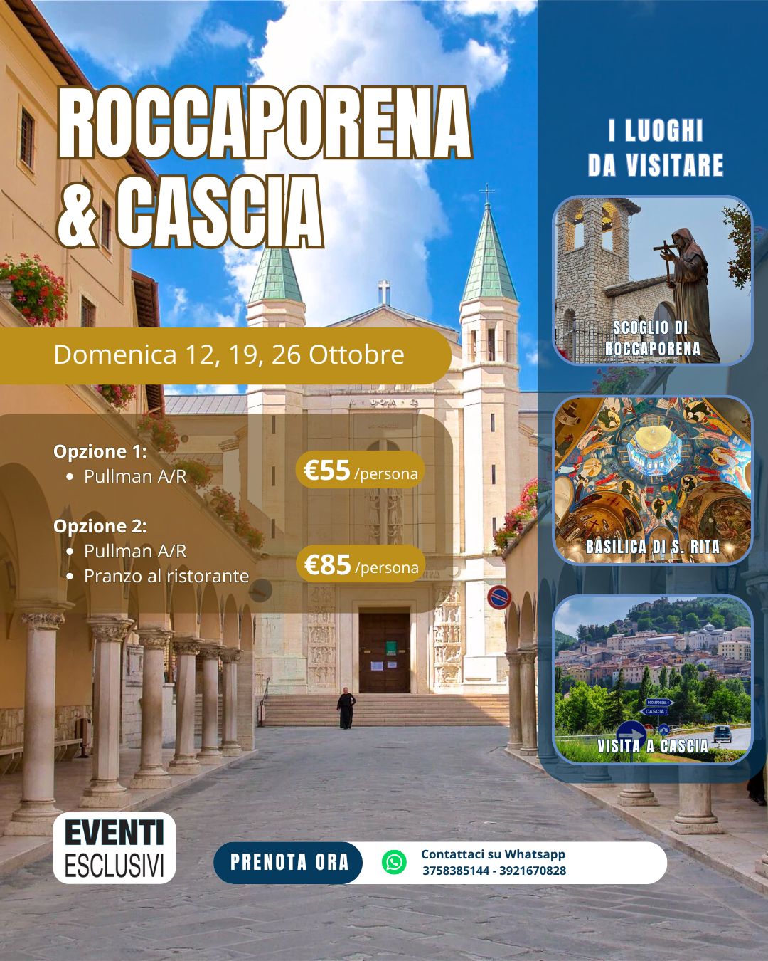 Santa Rita da Cascia &amp; Roccaporena 🌹&quot;Ottobre 2025&quot; 🚌 Pullman Organizzati