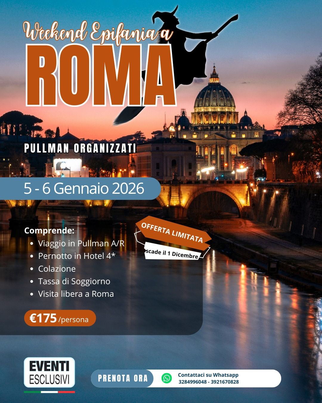 EPIFANIA A​ ROMA🧹 &quot;5-6 Gennaio 2026&quot; 🚌 PULLMAN ORGANIZZATI