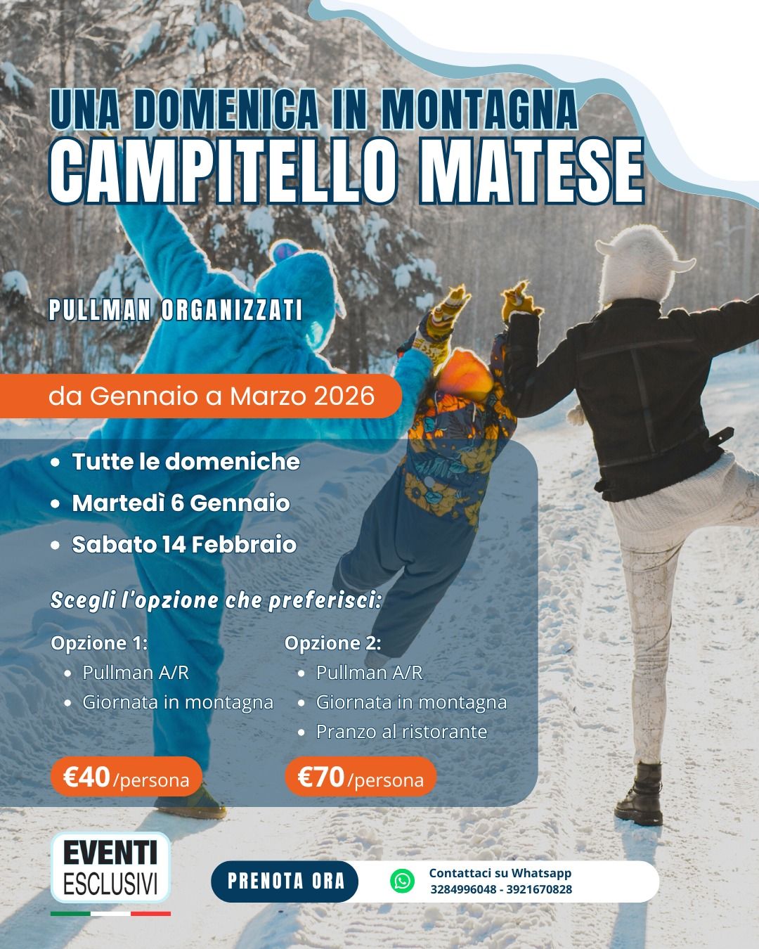 Campitello Matese 🏂 &quot;Calendario 2026&quot; 🚌Pullman Organizzati