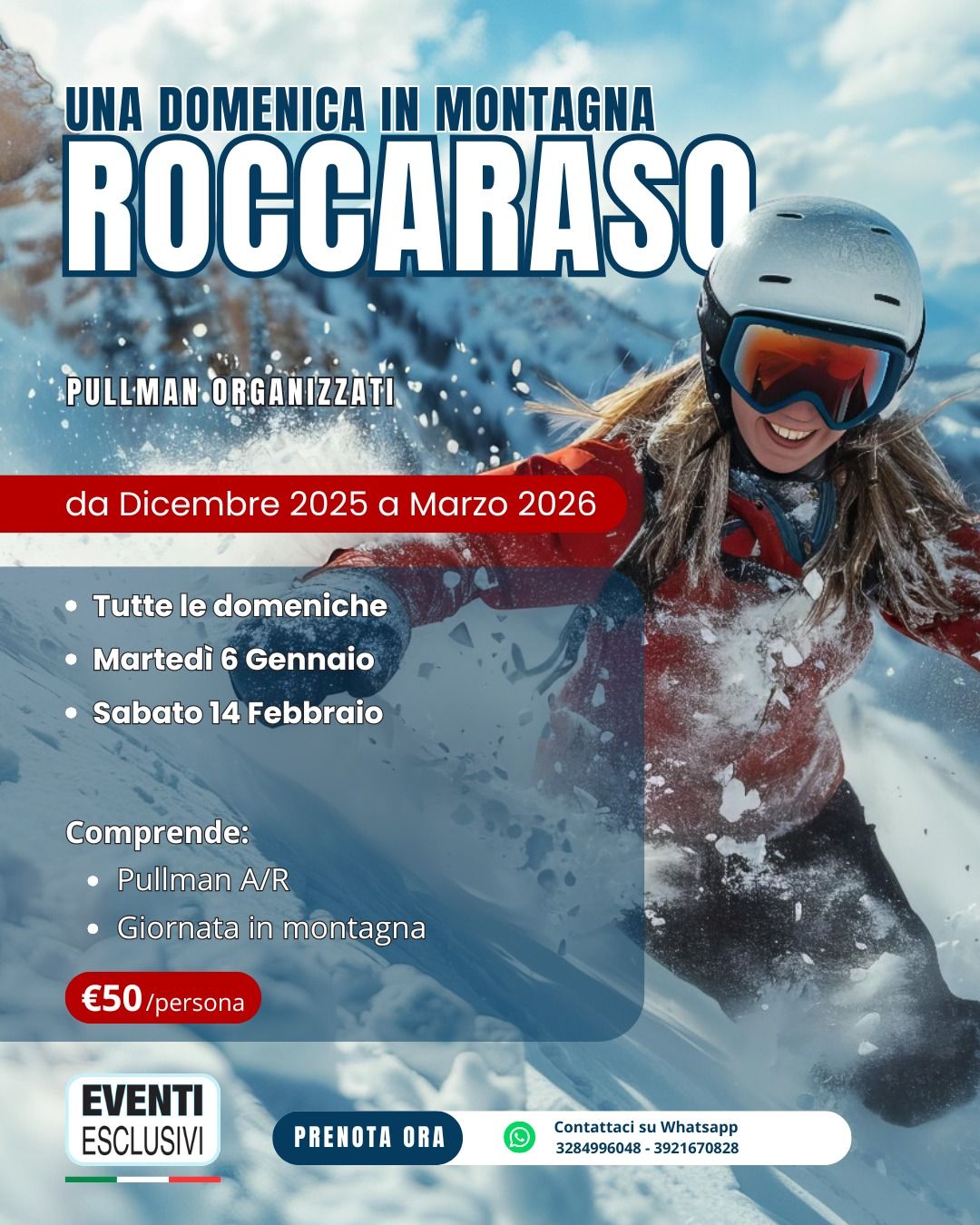 UNA GIORNATA IN MONTAGNA A ROCCARASO 🏂 &quot;CALENDARIO 2025/2026&quot; Pullman Organizzati 🚌