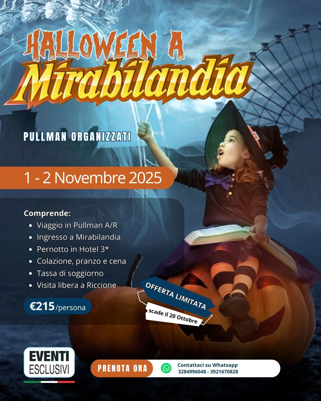 MIRABILANDIA E RICCIONE 👻🧟 &quot;1&amp;2 Novembre 2025&quot;  🚌 Bus Organizzati