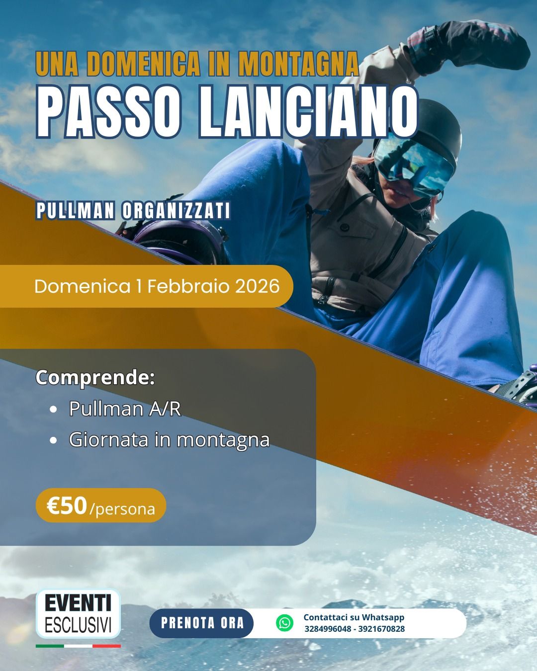 UNA DOMENICA IN MONTAGNA ☃️ PASSO LANCIANO 🏔 &quot;Domenica 1 Febbraio 2026&quot; Pullman Organizzati 🚌