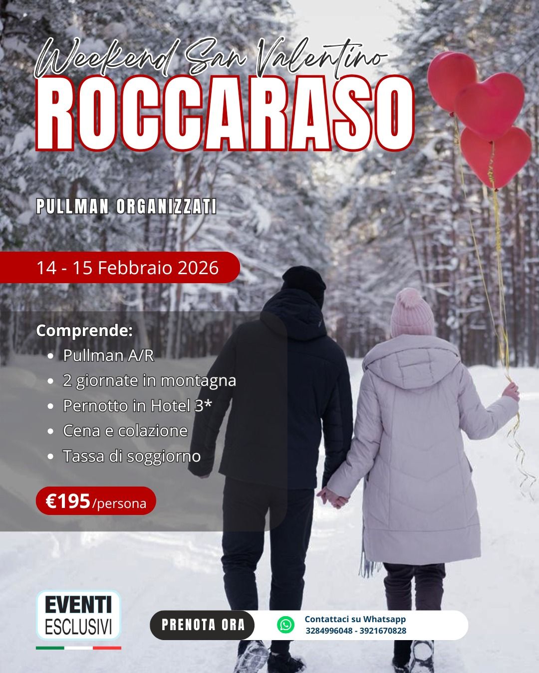 WEEK-END SAN VALENTINO ROCCARASO 👩‍❤️‍👨🚡&quot;14&amp;15 Febbraio 2026&quot; 🚌 Bus + Hotel
