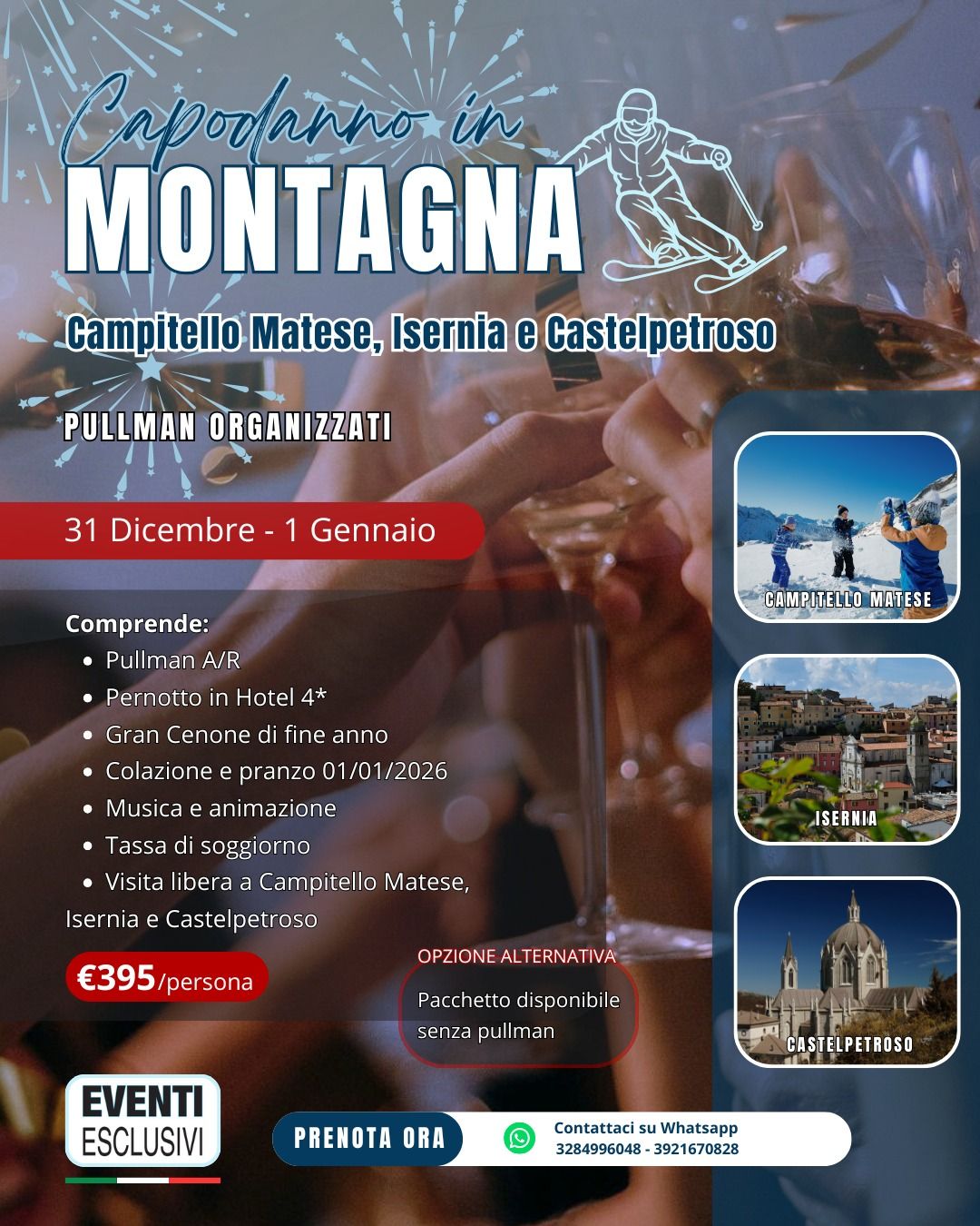Capodanno a Campitello Matese ✨ &quot;31 Dicembre &amp; 1 Gennaio 2026&quot; 🚌 Pullman Organizzati