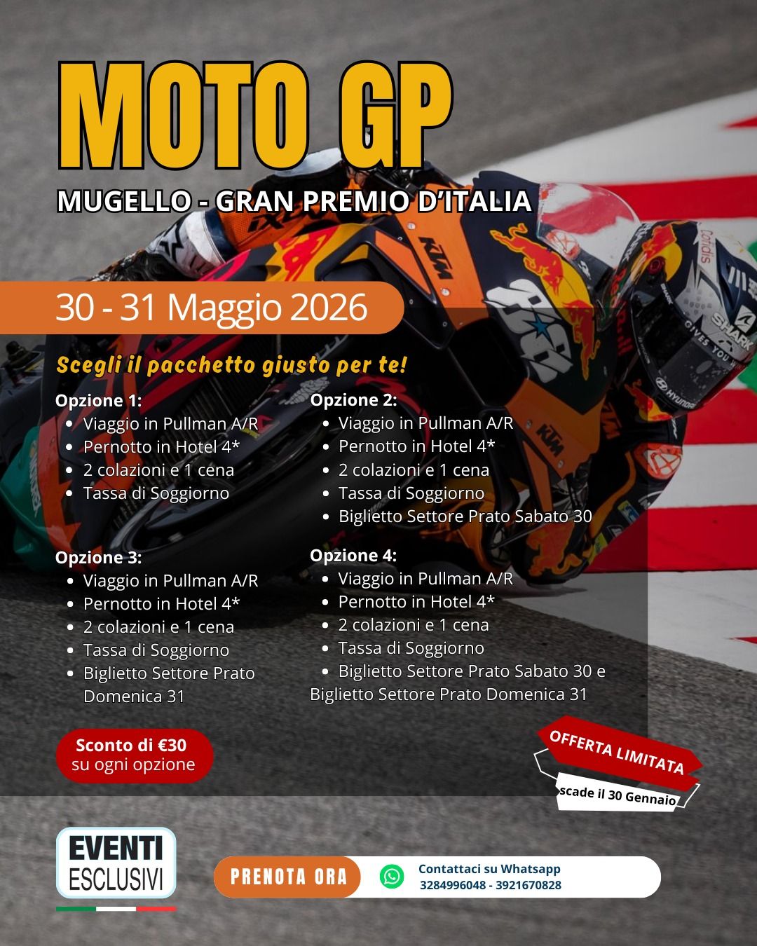 MotoGp  🏍 &quot;30&amp;31 Maggio 2026&quot; 🚌 BUS + HOTEL
