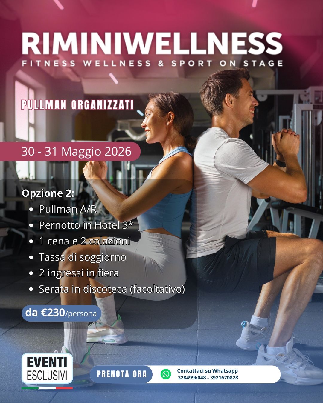 Rimini Wellness 🏋️‍♀️ "30&amp;31 Maggio 2026" OPZIONE 2 INGRESSI 🚌 Bus Organizzati
