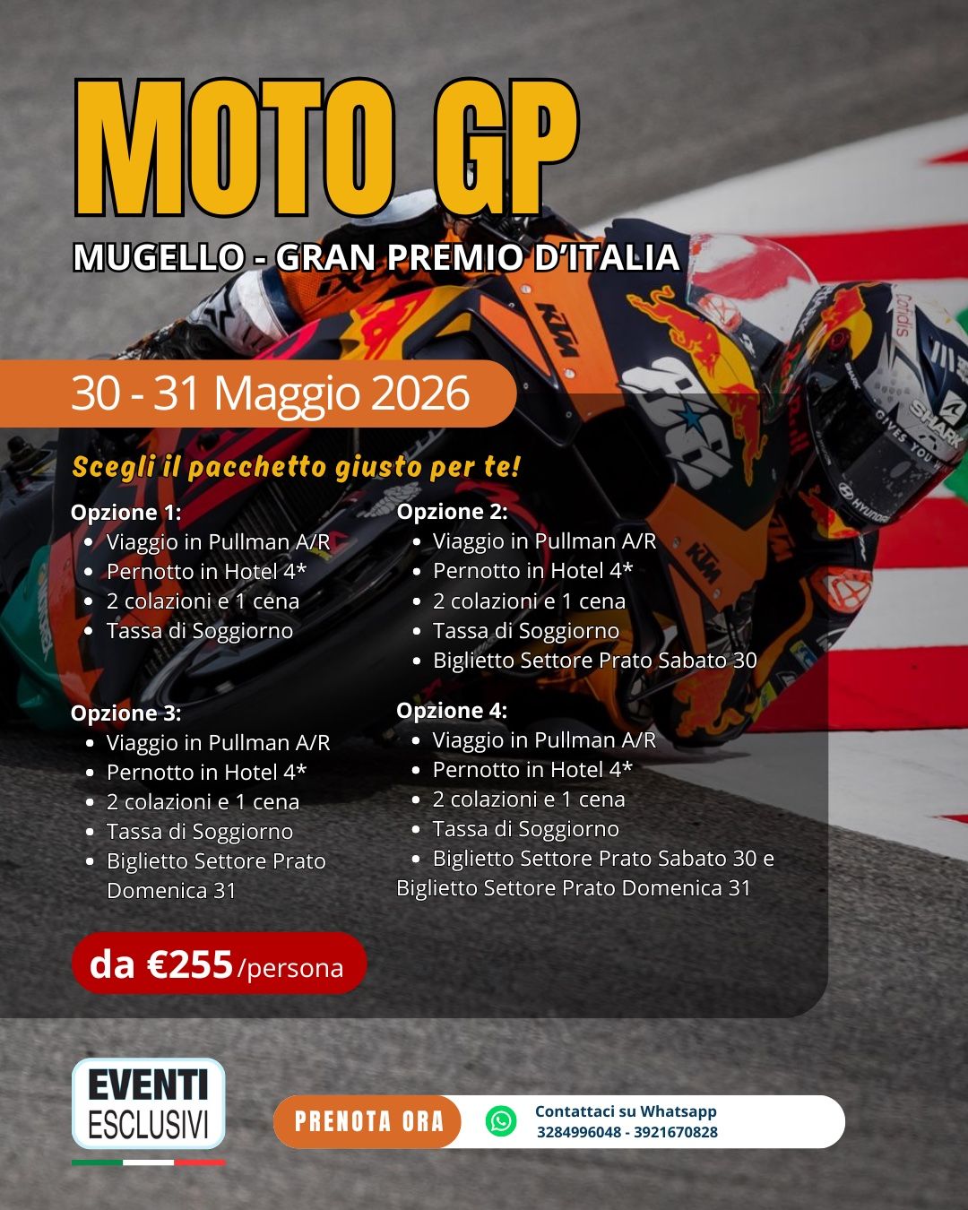 MotoGp  🏍 "30&amp;31 Maggio 2026" 🚌 BUS + HOTEL