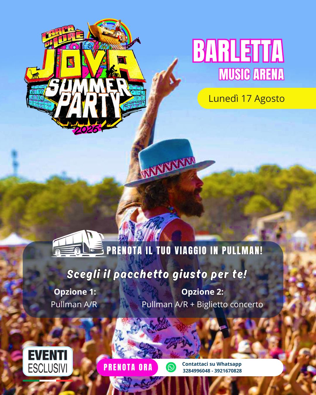 Jovanotti 👨‍🎤 "17 Agosto 2026" Barletta - Pullman Organizzati 🚌