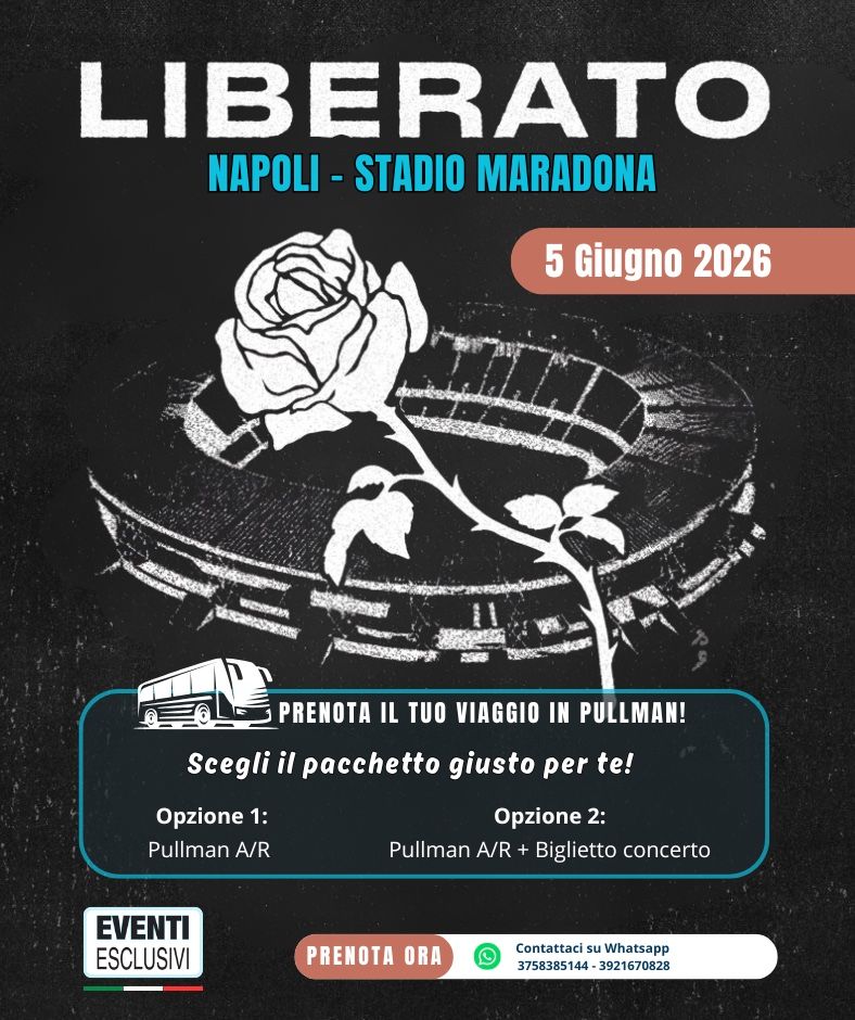 LIBERATO 👨‍🎤 "Venerdì 5 Giugno 2026" Napoli - Pullman Organizzati 🚌