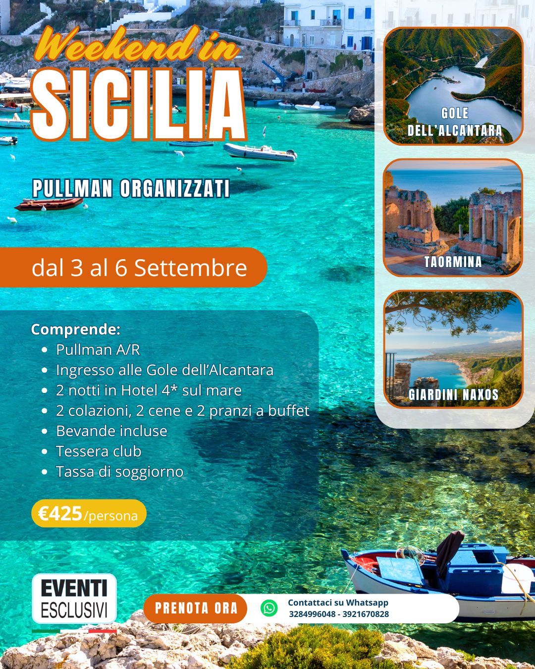 Week-end in Sicilia 🏝️☀️ "dal 3 al 6 Settembre 2026" 🚌 Pullman Organizzati
