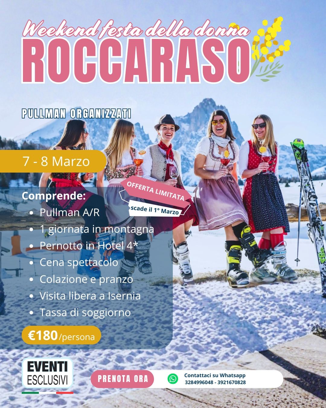 Weekend Festa della Donna a Roccaraso e Isernia "7&amp;8 Marzo 2026" HOTEL 🏩 + BUS 🚌