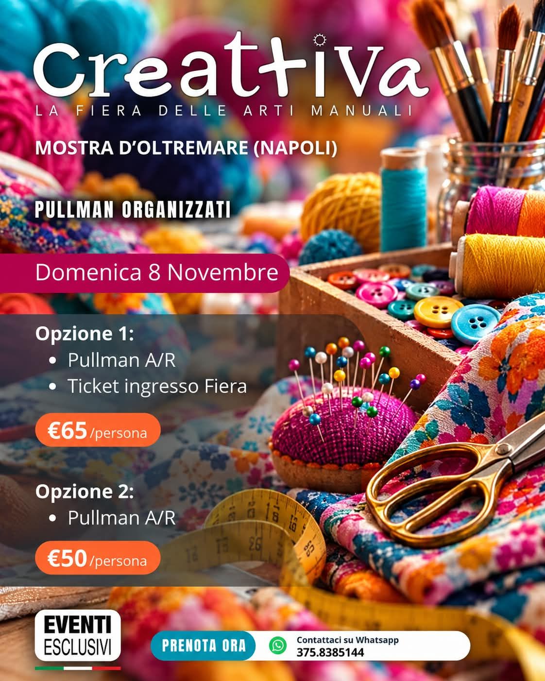 Creattiva "Domenica 8 Novembre 2026" 🚌 Pullman Organizzati
