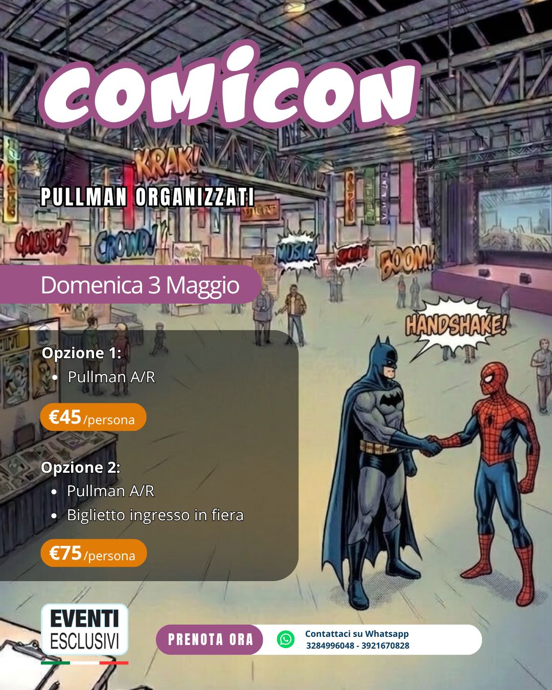 COMICON 2026 🎮 "Domenica 3 Maggio 2026" Napoli 🚌 Pullman Organizzati