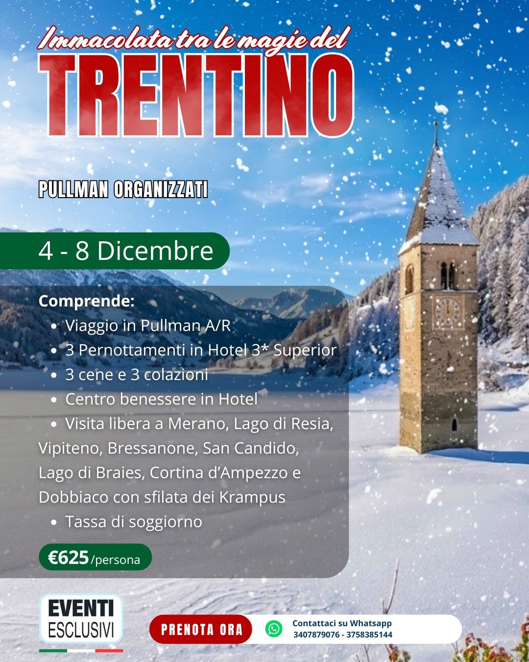 IMMACOLATA TRA LE MAGIE DEL TRENTINO 🎄🤶🏻 "Dal 4 al 8 Dicembre 2026" 🚌 Pullman organizzati