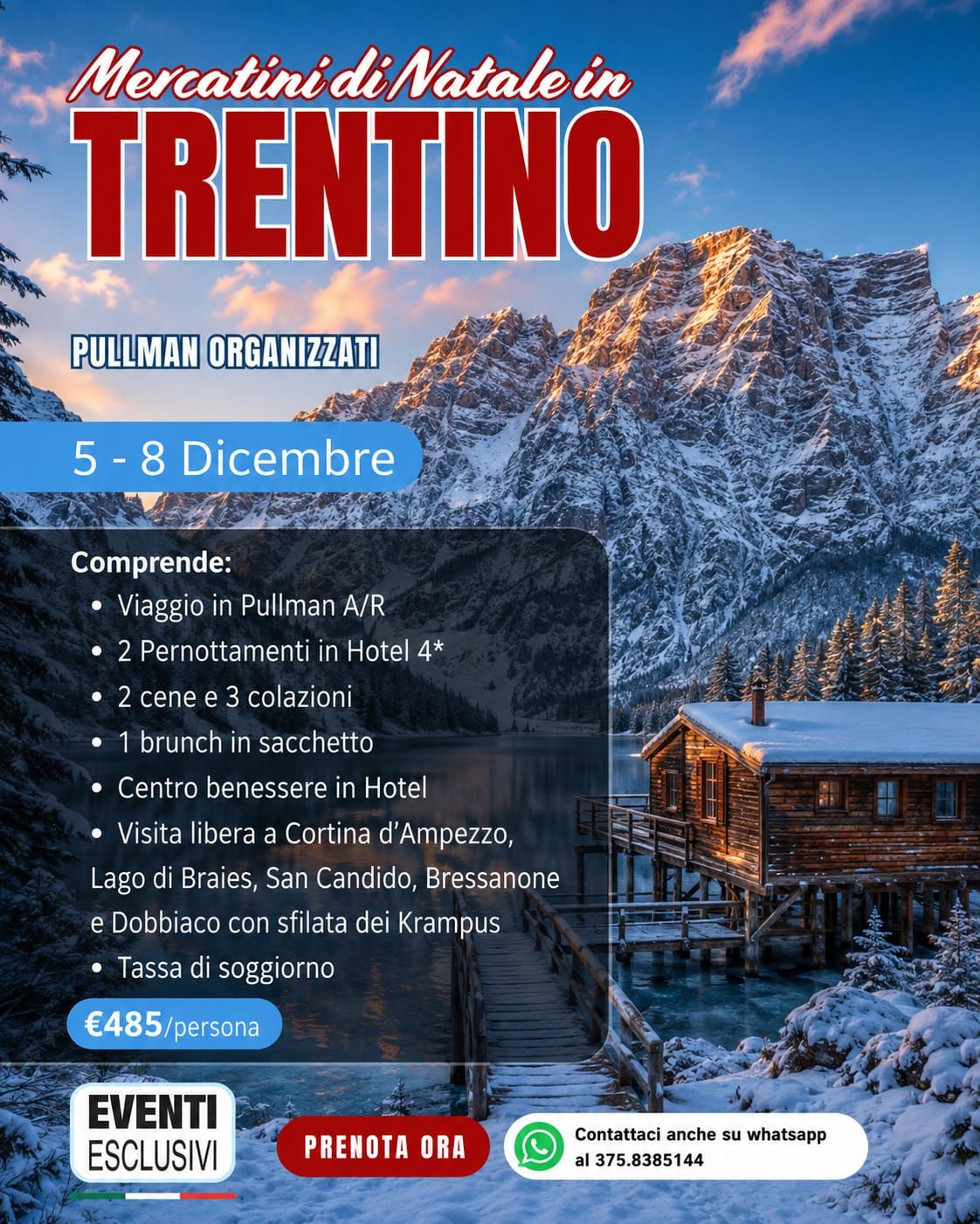 IMMACOLATA IN TRENTINO 🎄🤶🏻 "Dal 5 all'8 Dicembre 2026" 🚌 Pullman Organizzati