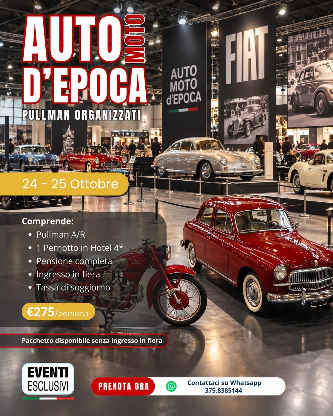 AUTO E MOTO D’EPOCA A BOLOGNA 🛵 24&amp;25 OTTOBRE 2026" 🚌 BUS + HOTEL