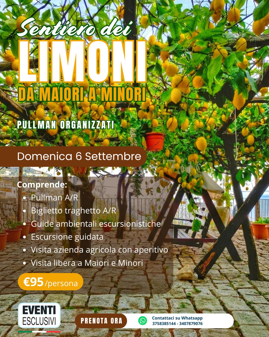 Il Sentiero dei Limoni: da Maiori a Minori 🍋 "Domenica 6 Settembre 2026" 🚌 Bus Organizzati