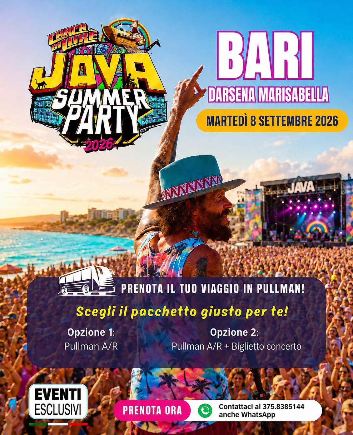 Jovanotti "Jova Summer Party"👨‍🎤 "8 Settembre 2026" Bari - Pullman Organizzati 🚌