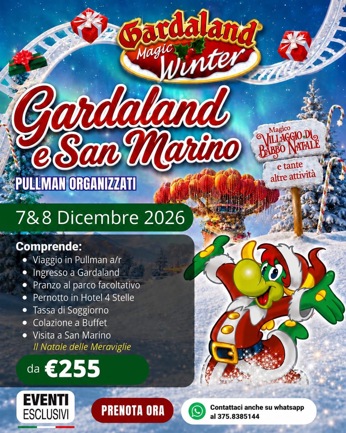 IMMACOLATA GARDALAND &amp; SAN MARINO 🎠🎄🎁 "7&amp;8 DICEMBRE 2026" 🚌 Pullman Organizzati