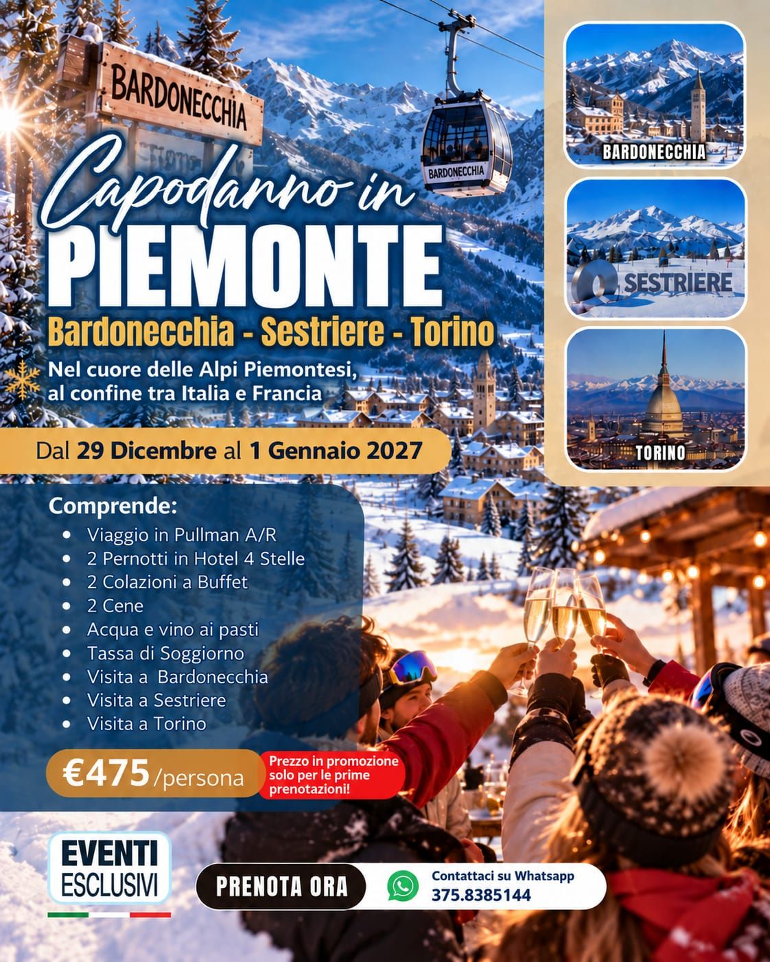 ​CAPODANNO IN PIEMONTE 🍾🥂"Dal 29 Dicembre al 1 Gennaio 2027" 🚌 Pullman Organizzati