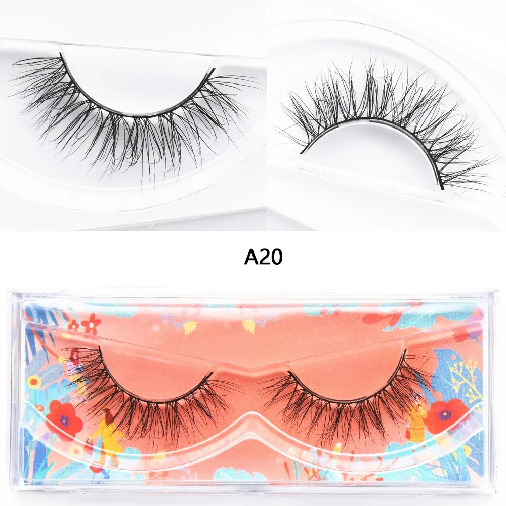 E11 Mink Lash Fluffy Wispy Eyelashes Vegan cruelty-free 3D Mink Lashes, Color: A20