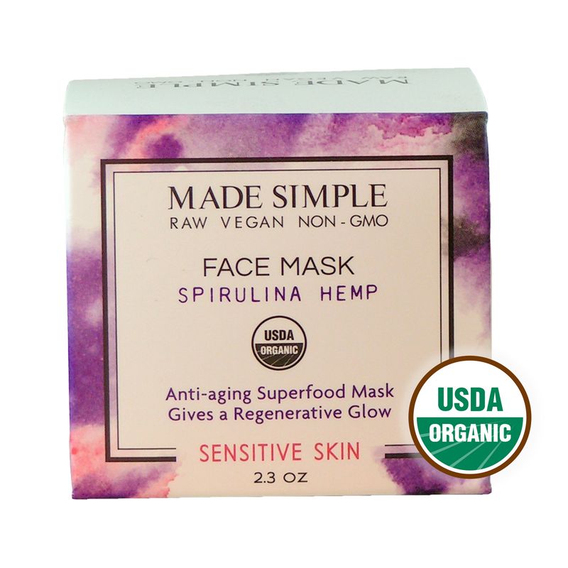 FACE MASK - Spirulina Hemp for Sensitive Skin - Organic &amp; Vegan