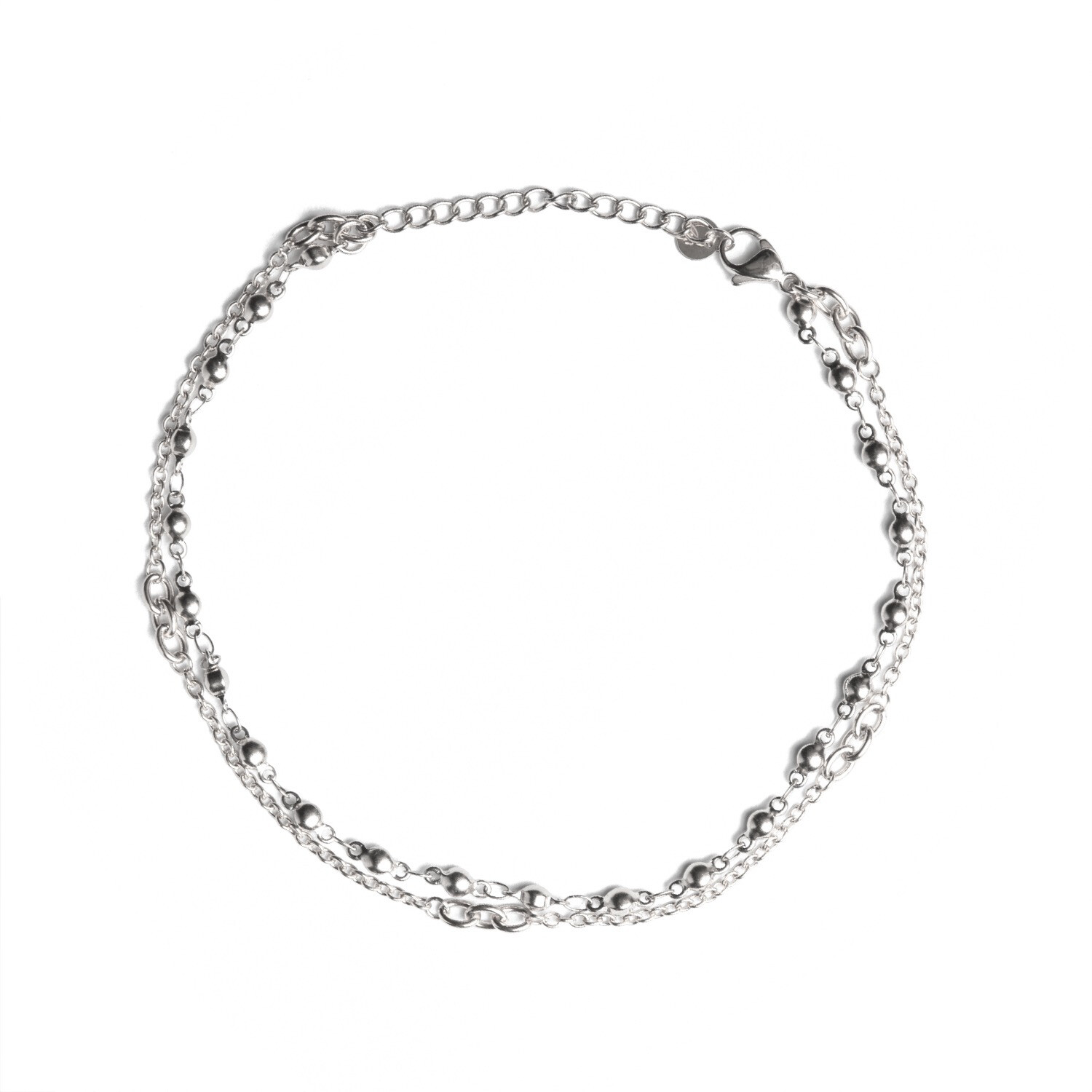M’Adam Anklet Double Dots Steel