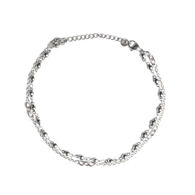 M’Adam Anklet Double Dots Steel