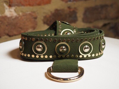 The Kaia Belt Dolly Suède Olive | Gold