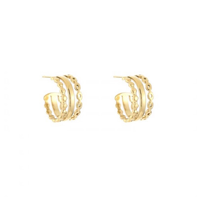 Las Lunas Earrings Triple - Gold