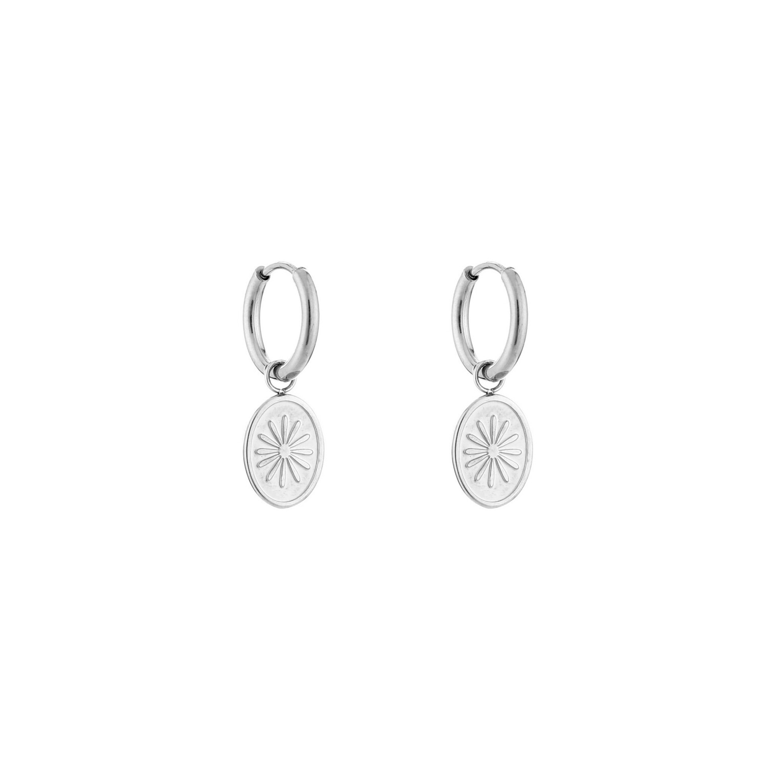 Las Lunas Earrings Coin - Zilver