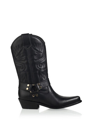 Dwrs High Texas Western Boot - Black/gold