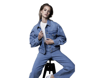 Homage Jacket Denim With Balloon Sleeves - Mid Vintage Homage Jacket Denim With Balloon Sleeves - Mid Vintage