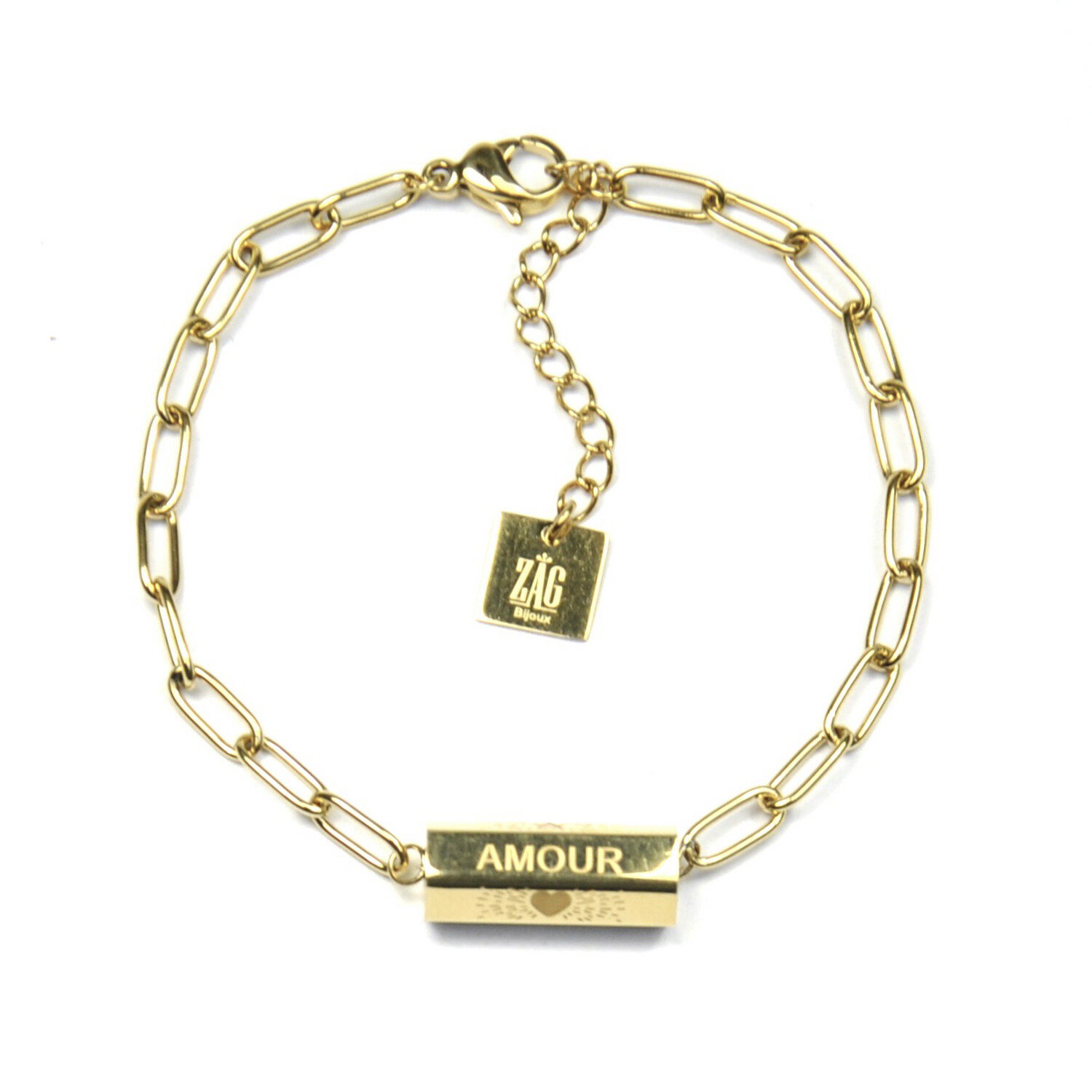 Zag Bijoux Bracelet Summer Love Amour Bonheur Chance - Gold