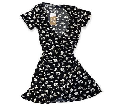 24 Colours Dress Mini Jimmy - Black/flower 24 Colours Dress Mini Jimmy - Black/flower
