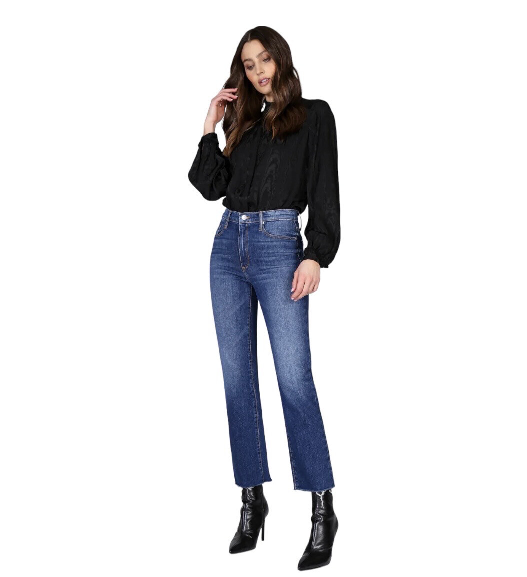 Black Orchid Vintage Rehab Brooke Straight Crop - Blue